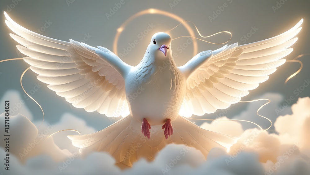 Obraz premium Spiritual Energy of White Doves
