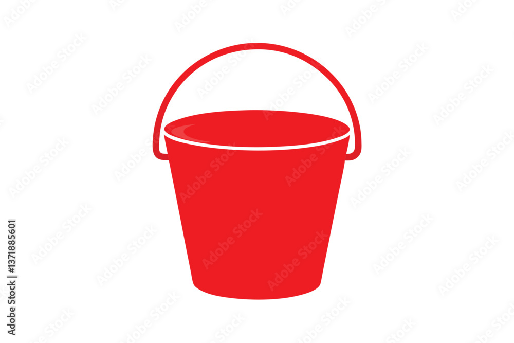 red bucket isolated on white red bucket isolated on white
