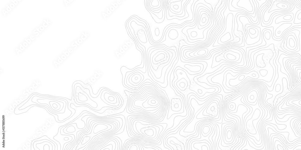 Fototapeta premium Abstract topo contour map on white background, Topographic contour lines. Seamless pattern with lines Topographic map. Geographic mountain relief diagram line wave carve design. 
