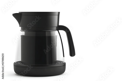 Wallpaper Mural Modern black glass coffee maker, on white backdrop, isolated, for brewing fresh beverages Torontodigital.ca