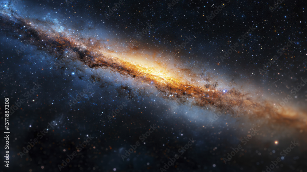 Fototapeta premium stunning view of galaxy showcasing vibrant colors and intricate details, evoking sense of wonder and exploration