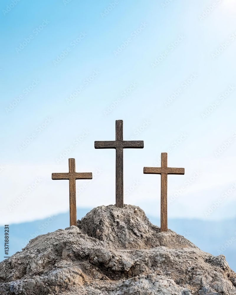 Symbolic Representation of Faith with Three Crosses Symbolic Representation of Faith with Three Crosses
