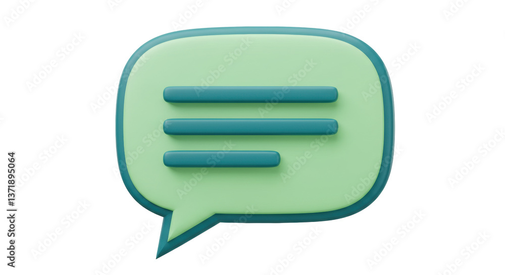 Isolated Green Speech Bubble with Text Lines Isolated Green Speech Bubble with Text Lines