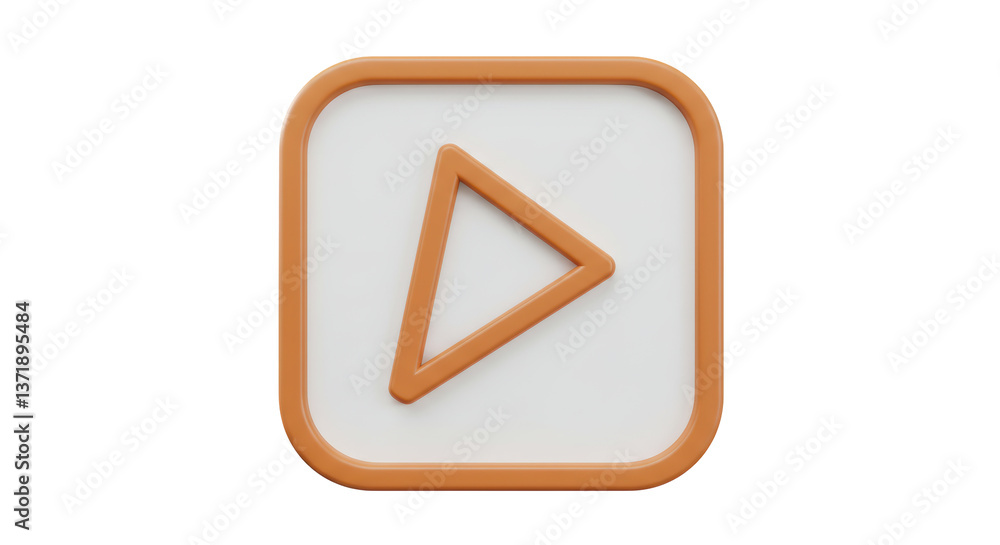 Isolated Orange Play Button Media Player Icon Isolated Orange Play Button Media Player Icon