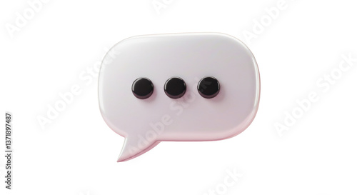 Isolated Speech Bubble with Three Dots Cartoon Style
