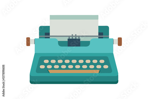 vintage typewriter isolated on white