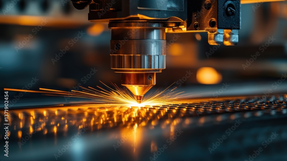 A high-speed industrial machine cutting through materials, with bright trails of light representing speed and precision. A high-speed industrial machine cutting through materials, with bright trails of light representing speed and precision.