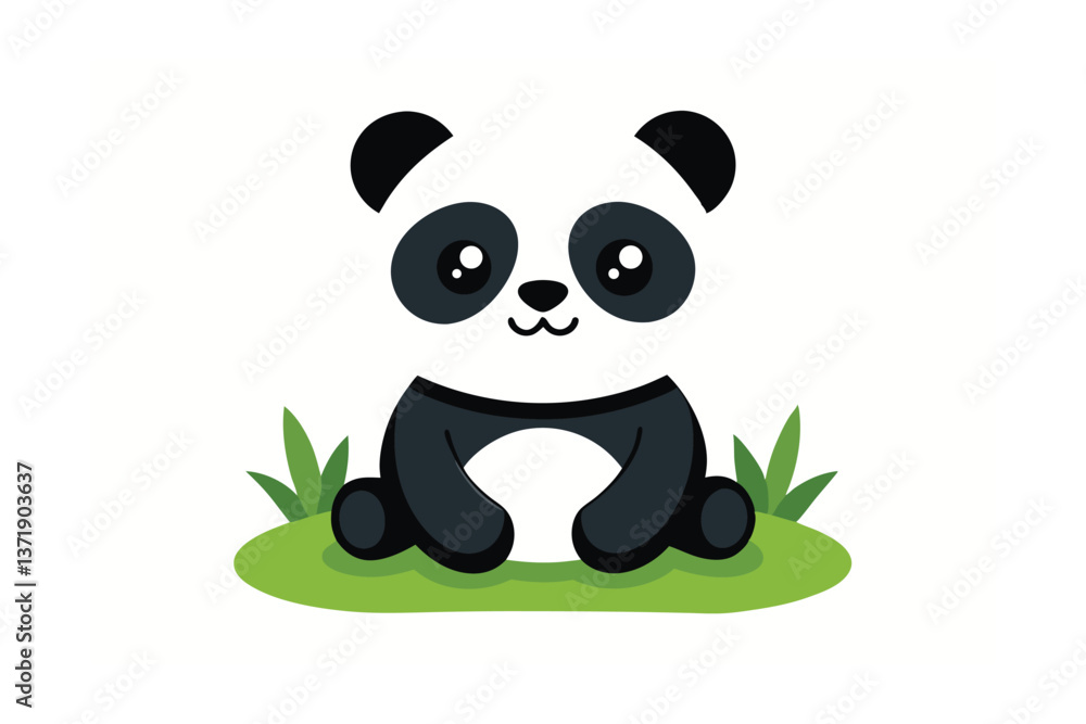 Obraz premium panda bear with bamboo