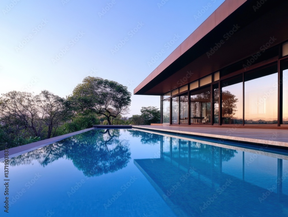 Fototapeta premium Modern house with swimming pool