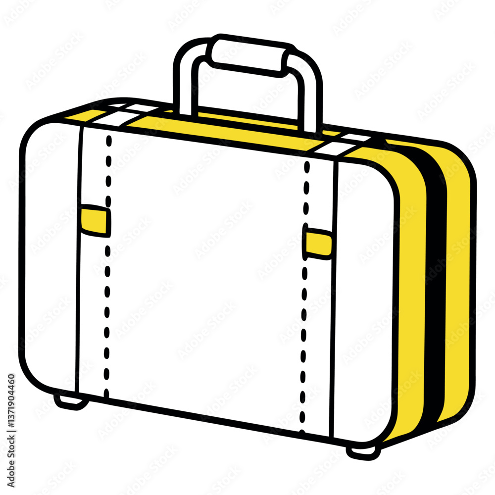 A bright-yellow-suitcase-with-a-smooth rounded. A bright-yellow-suitcase-with-a-smooth rounded.