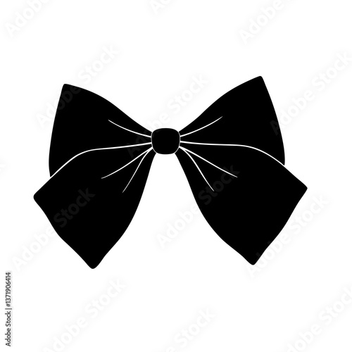 Black bow tie isolated on white background elegant silk accessory for formal occasions