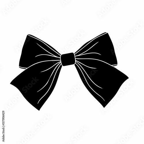 Black bow tie isolated on white background elegant silk accessory for formal occasions