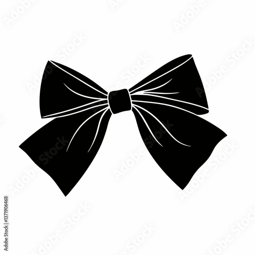 Black bow tie isolated on white background elegant silk accessory for formal occasions