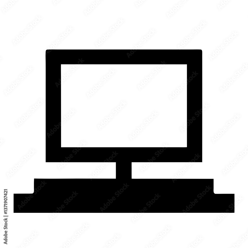 Black LCD TV Monitor with Blank Screen and Flat Design Black LCD TV Monitor with Blank Screen and Flat Design