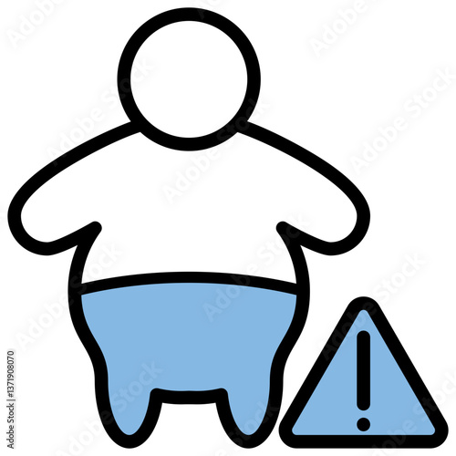 Obesity Prevention Blue Black Icon