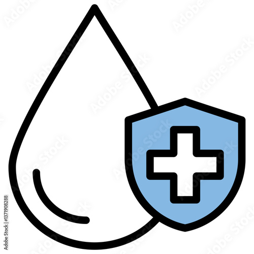 Sanitation Blue Black Icon