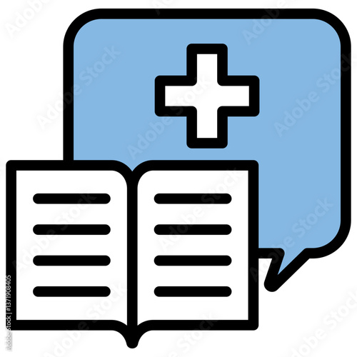 Health Literacy Blue Black Icon