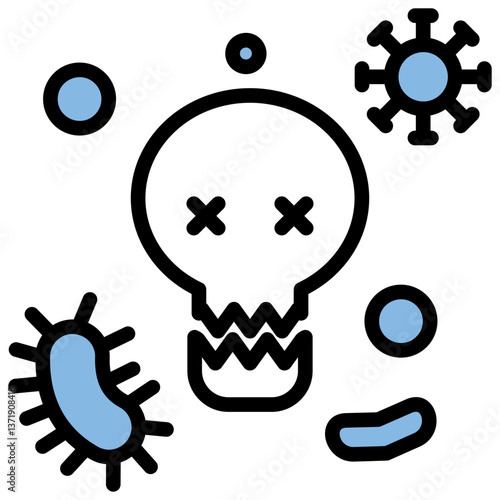 Chronic Disease Blue Black Icon