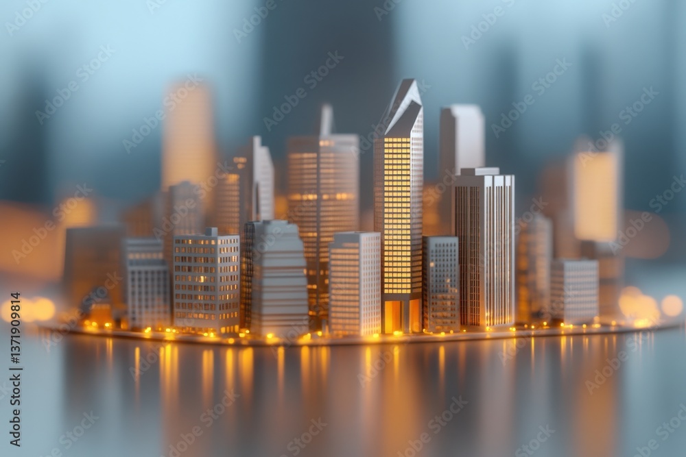 Fototapeta premium City skyline miniature model
