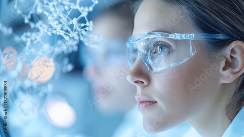 Woman in science lab wearing eyewear