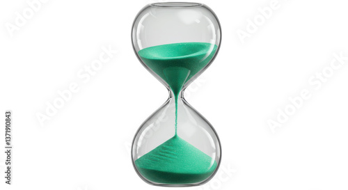Fotografie Isolated Hourglass with Green Sand