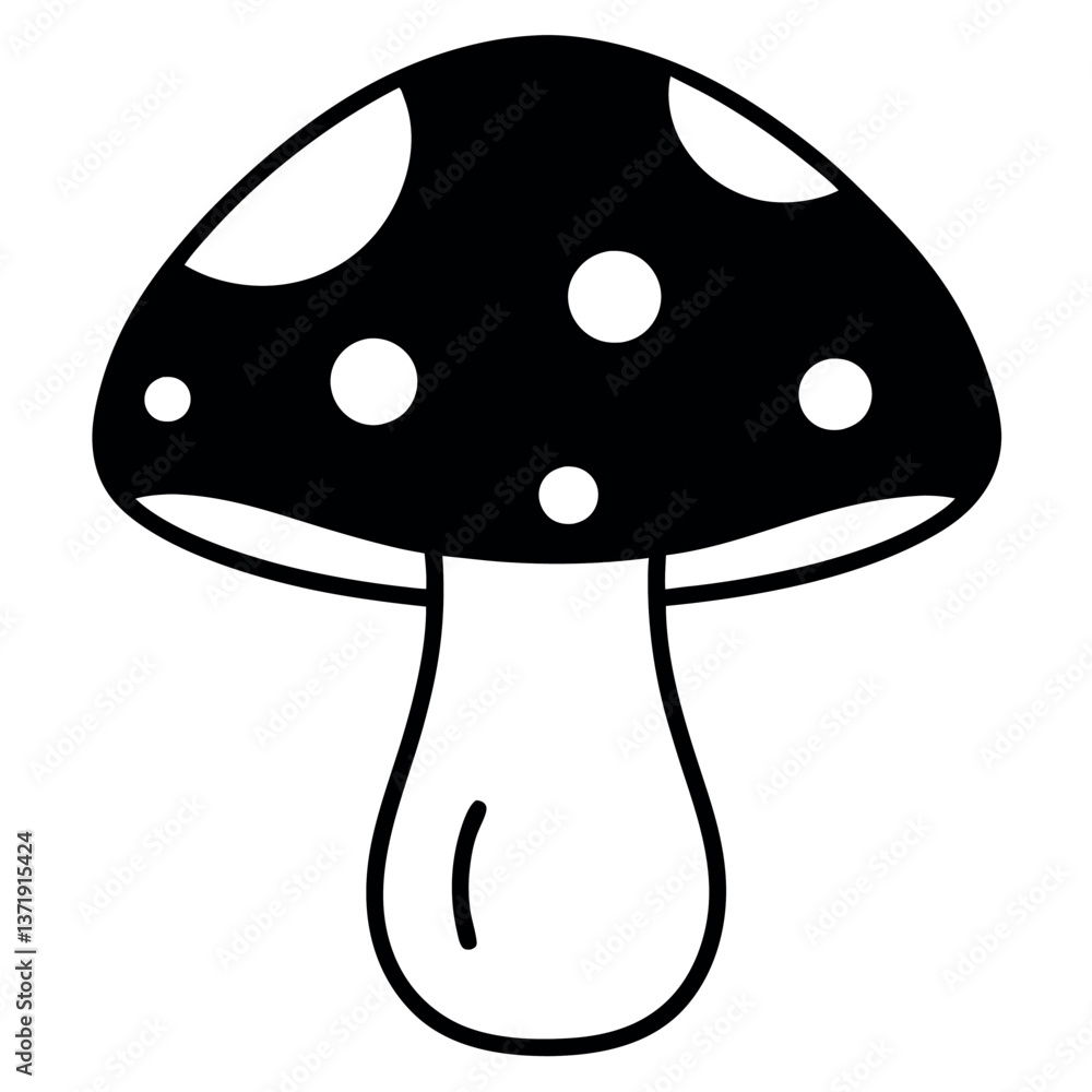 A stylized-mushroom-with-a-warm--reddish-brown-cap. A stylized-mushroom-with-a-warm--reddish-brown-cap.