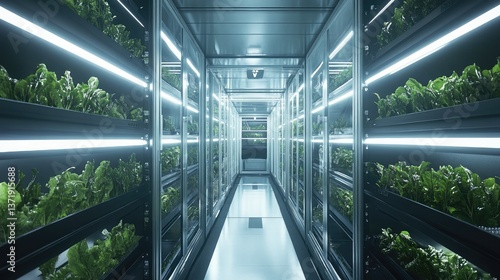 Obraz na płótnie A futuristic meat-free protein production lab with plant-based alternatives. w salonie