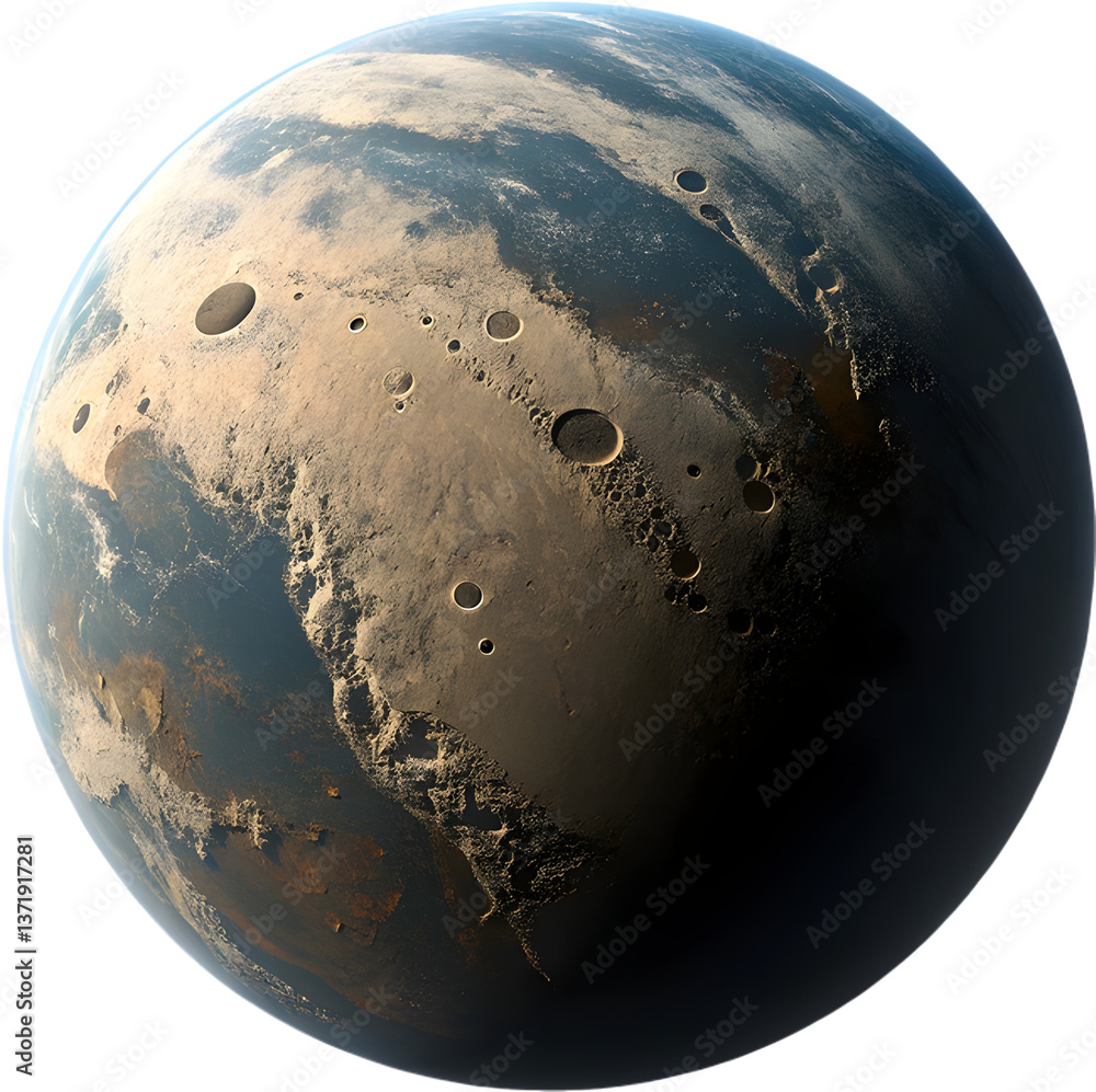 Naklejka premium Stunning space landscape with vivid celestial bodies and stars.