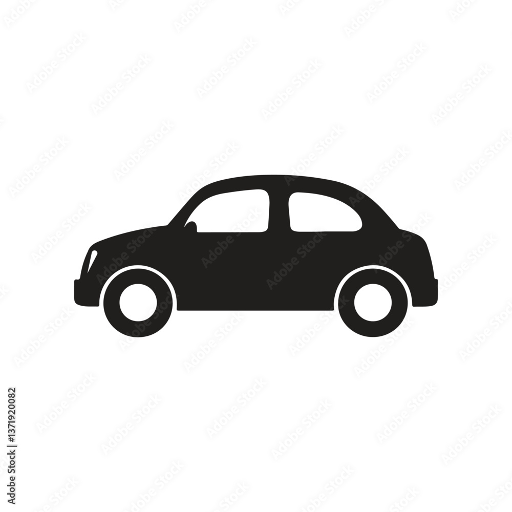 Car icon. Black on white background. Vector illustration. Flat design. Car icon. Black on white background. Vector illustration. Flat design.