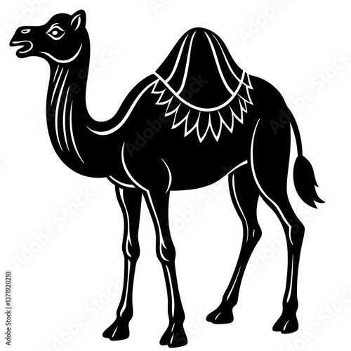 Camel animal vector art illustration 