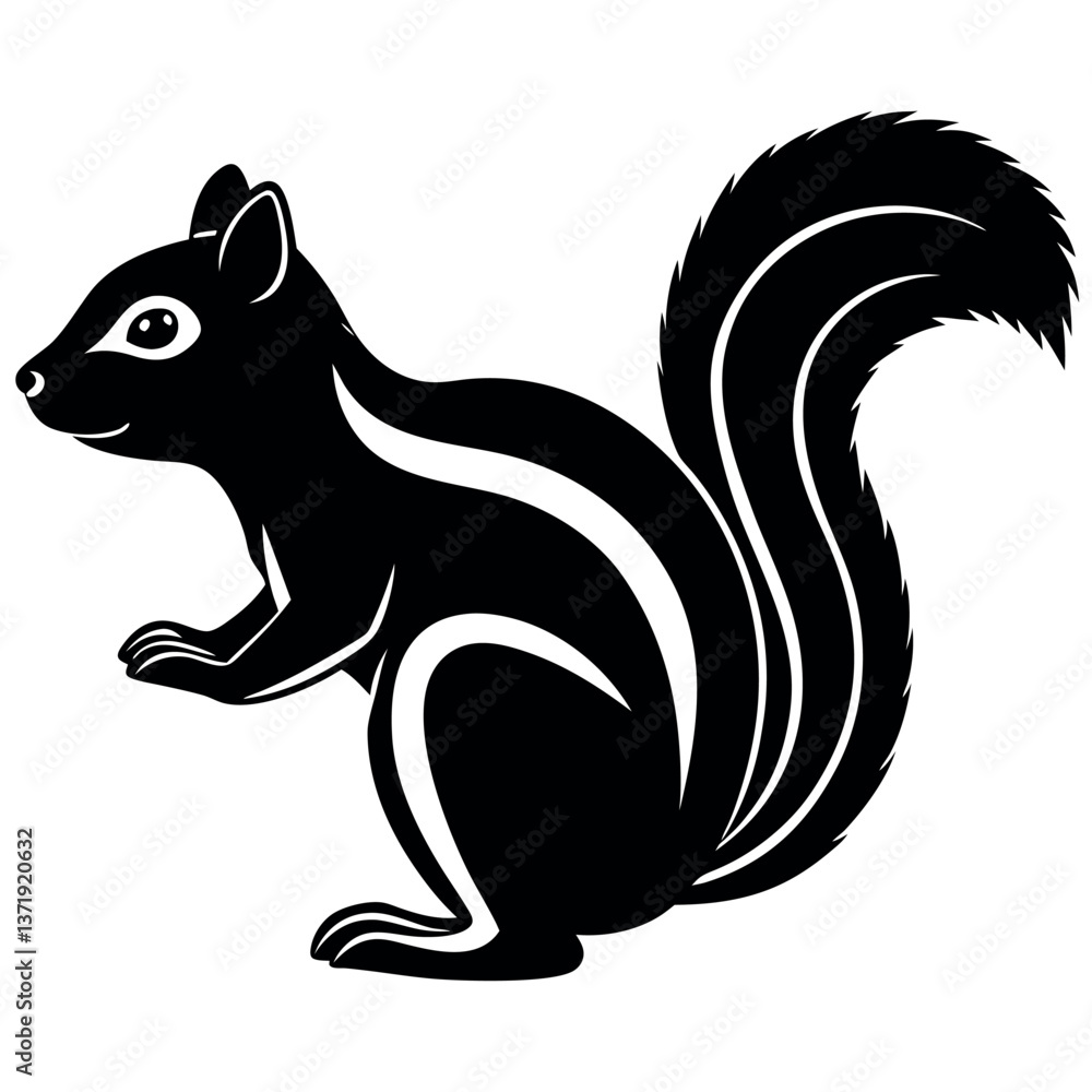 chipmunk-silhouette-vector-icon-white-background. chipmunk-silhouette-vector-icon-white-background.
