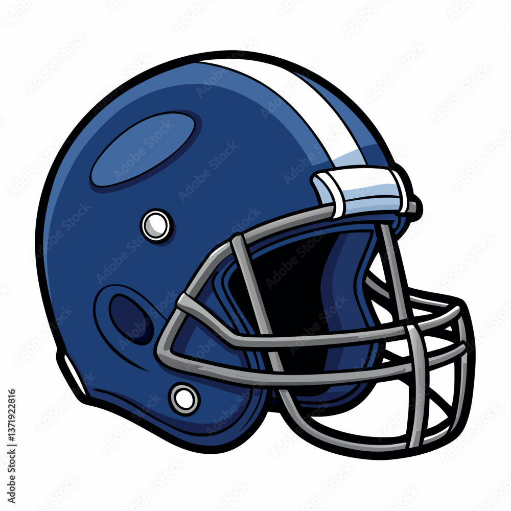 Fototapeta premium Dark blue matt finish American football helmet.