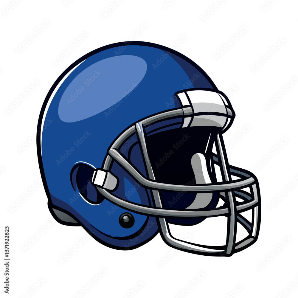 Fototapeta premium Dark blue matt finish American football helmet.