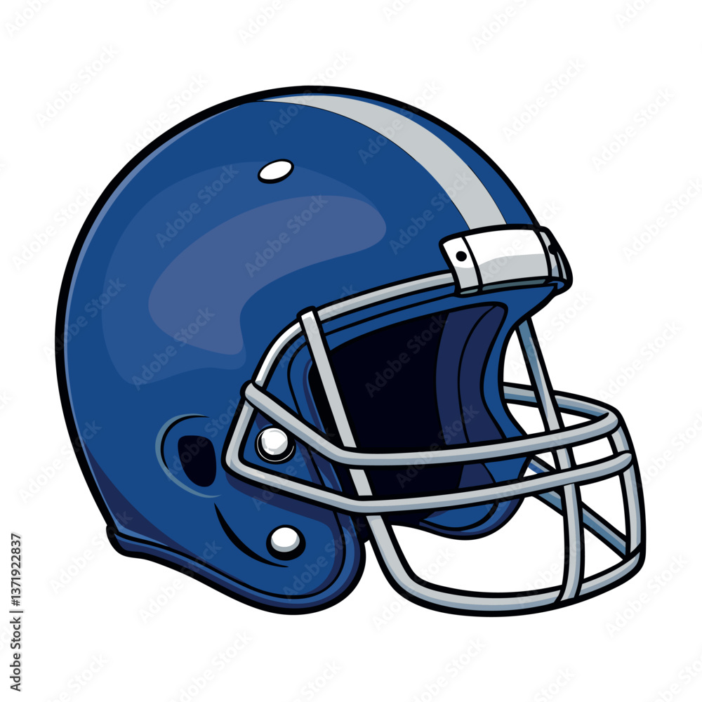 Naklejka premium Dark blue matt finish American football helmet.