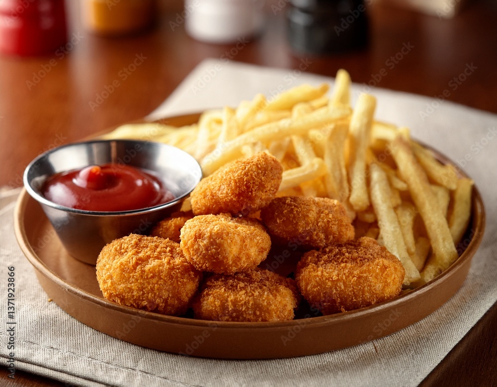 Chicken nugget and french fries Chicken nugget and french fries
