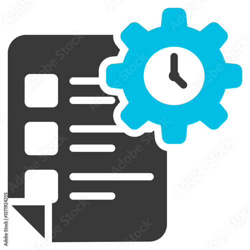 Time Management Glyph Blue Grey Icon