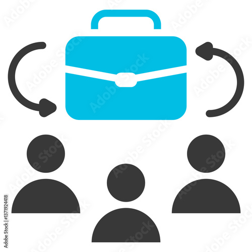 Workplace Culture Glyph Blue Grey Icon