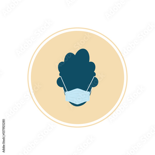 Person wearing a protective face mask