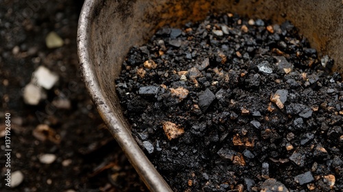 Wallpaper Mural A close-up of a steel mining cart filled with extracted minerals. Torontodigital.ca