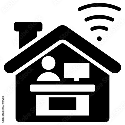 Telecommuting Glyph Icon