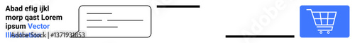 Messaging bubble with text connecting to shopping cart icon via a flow arrow. Ideal for e-commerce, communication, shopping process, online retail, automation, purchasing, simple landing page