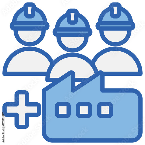 Corporate Wellness Program Blue White Icon