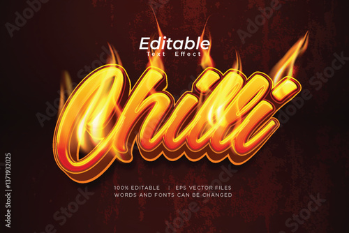 editable chicken text effect with fire decoration	