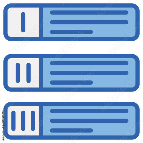 Prioritization Blue White Icon