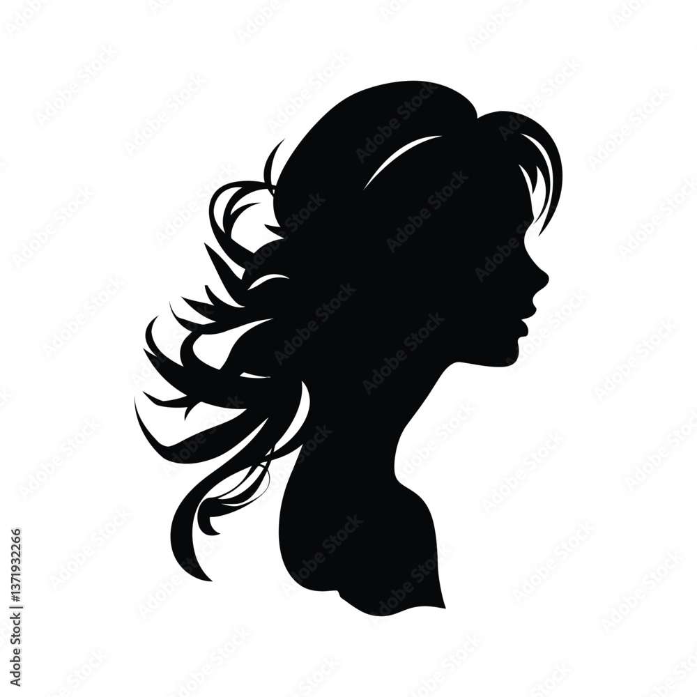 Woman face silhouette vector art, icon, and graphic Woman face silhouette vector art, icon, and graphic