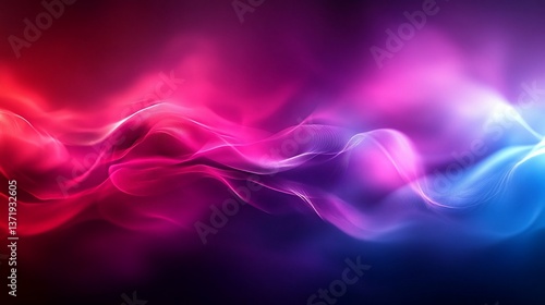Wallpaper Mural Abstract Neon Waveforms: Vibrant Pink and Blue Digital Art Torontodigital.ca