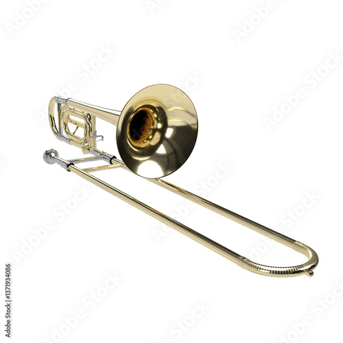 slide trombone isolated