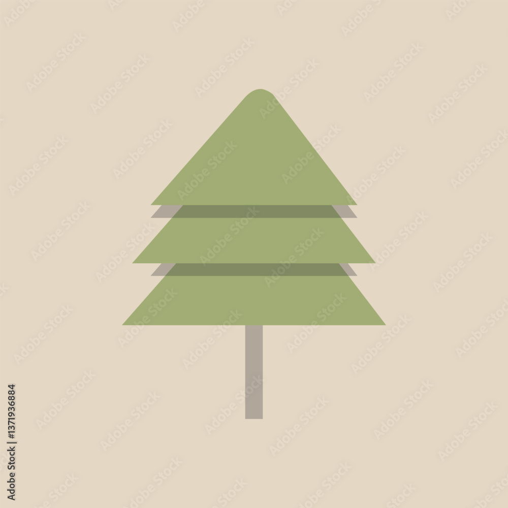 Fototapeta premium Simple Green Tree Icon