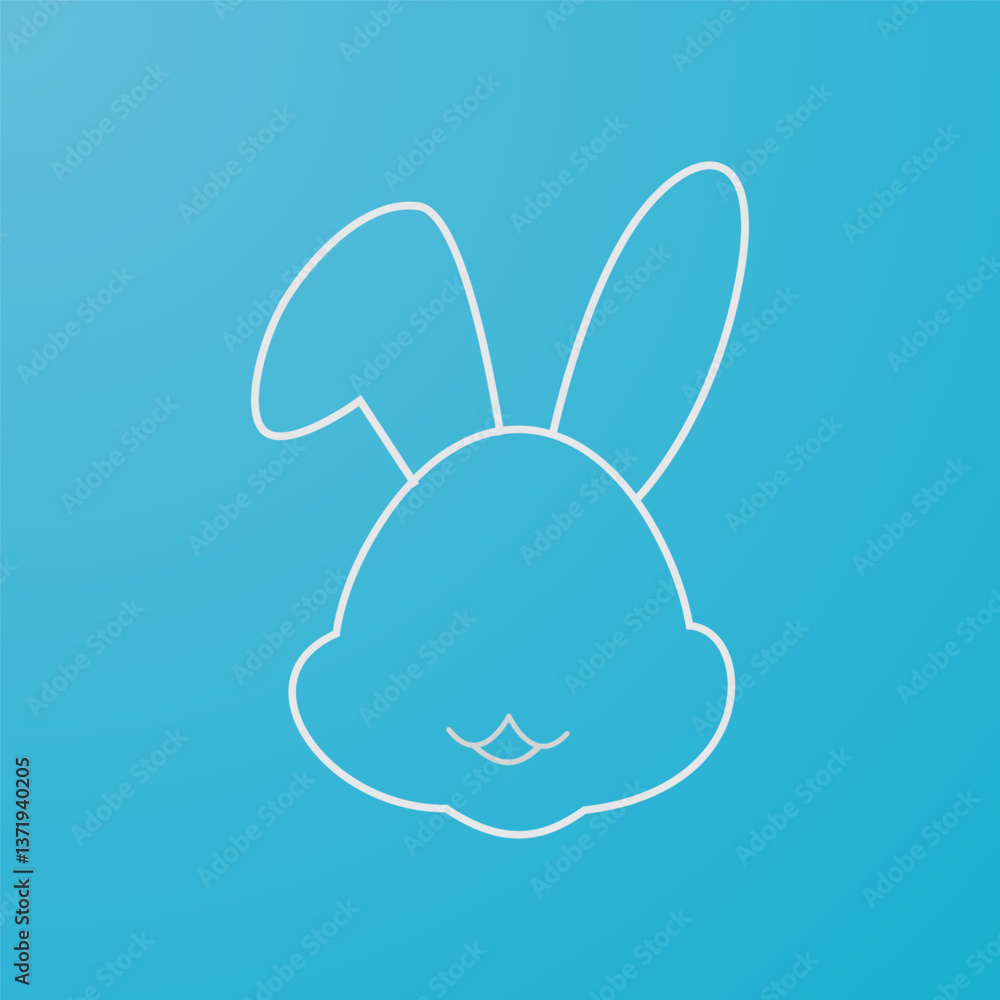 Simple outline of a rabbit's head Simple outline of a rabbit's head