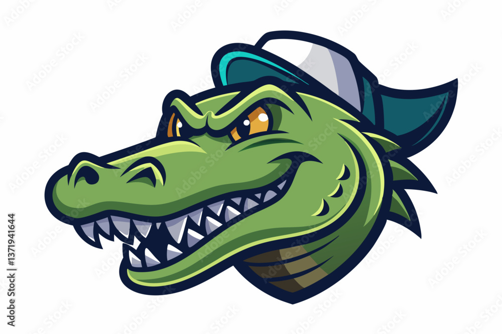 crocodile head with nice cap logo vector crocodile head with nice cap logo vector